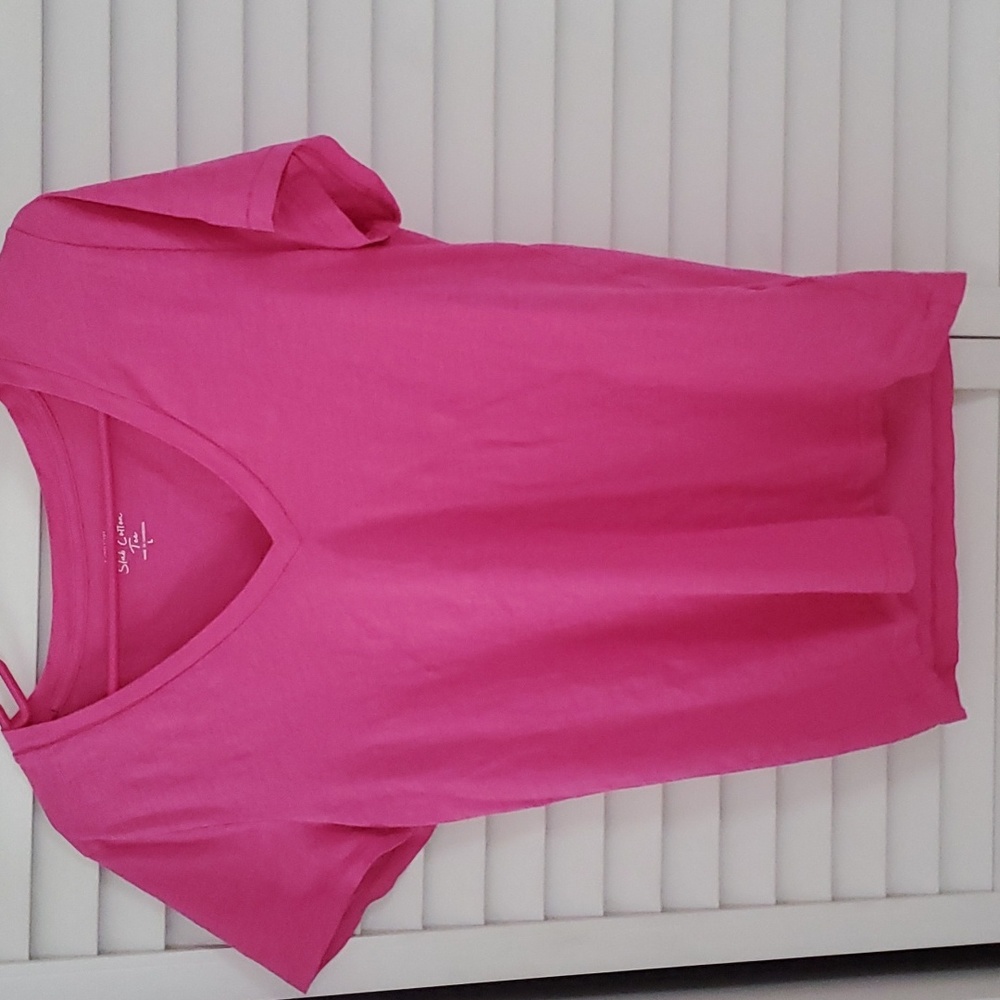 J CREW SLUB COTTON PINK SHORT SLLEVE TEE SHIRT